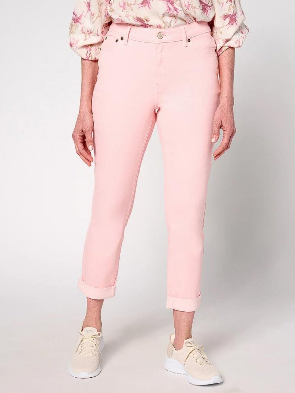 MARTHA STEWART Women's Signature Petite Colored Rolled Hem Ankle Jeans Size 8P